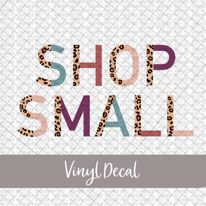 Shop Small Vinyl Decal, Leopard and Boho