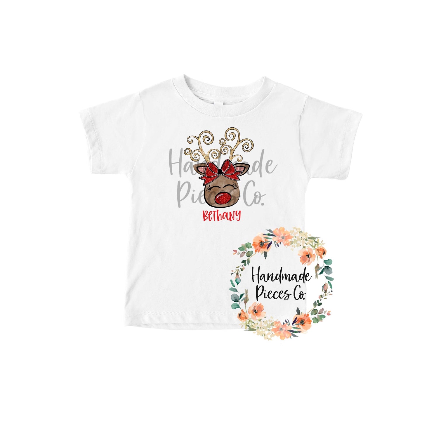 Reindeer, Girl - Name Optional - Sublimation or HTV Transfer