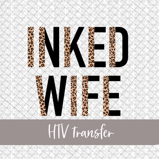 Inked Wife, Leopard and Black  - HTV Transfer