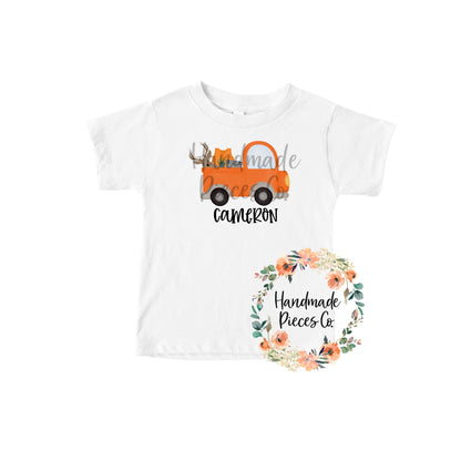 Hunting Pickup, Orange with Deer - Name Optional - Sublimation or HTV Transfer