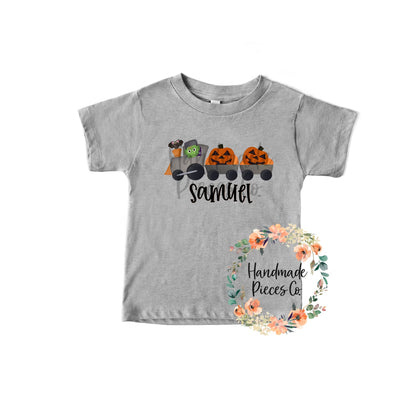 Halloween Train with Name in Black - Sublimation or HTV Transfer