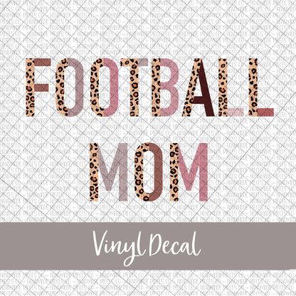 Football Mom Vinyl Decal, Leopard and Boho