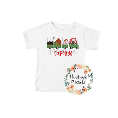 Reindeer Coupe with Train - Name Optional - Sublimation or HTV Transfer