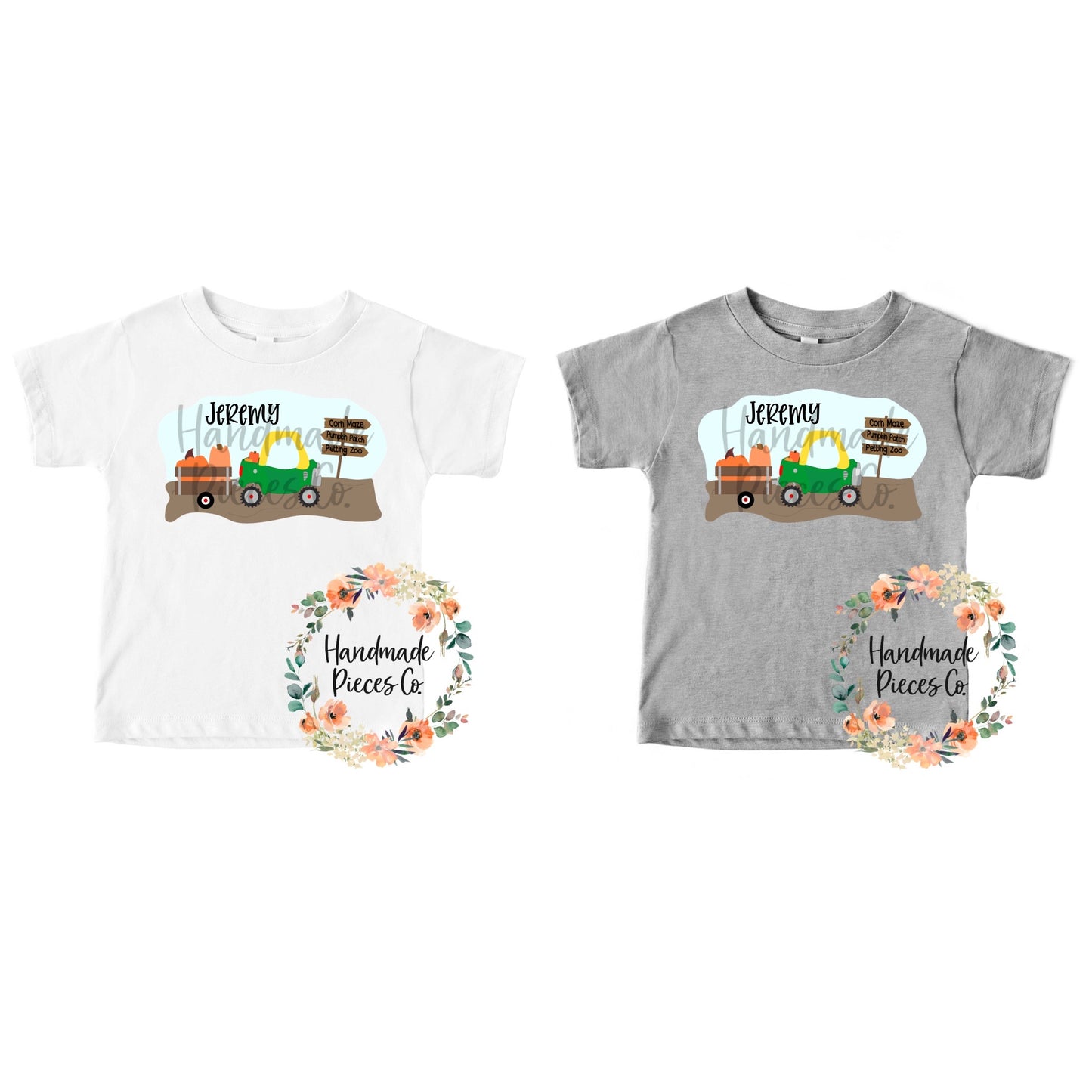 Pumpkin Patch, Green Truck - Name Optional - Sublimation or HTV Transfer