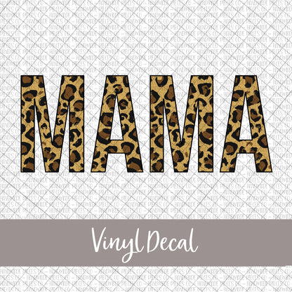 Mama Vinyl Decal, Leopard