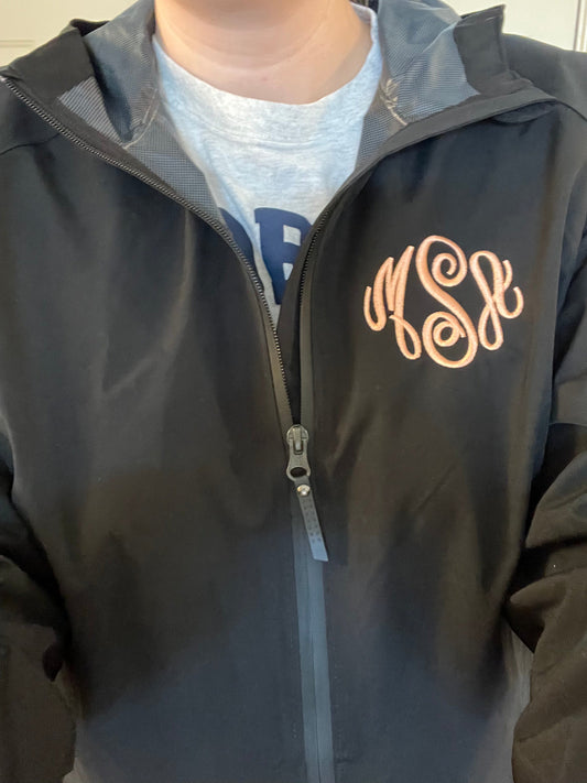 Embroidered Monogrammed Rain Jacket