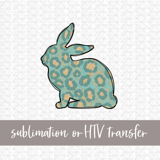 Leopard Bunny, Blue - Sublimation or HTV Transfer