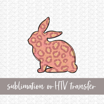 Leopard Bunny, Pink - Sublimation or HTV Transfer