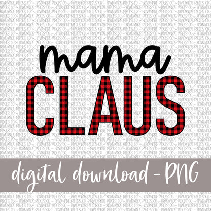 Mama Claus, Red Buffalo Plaid - Digital Download