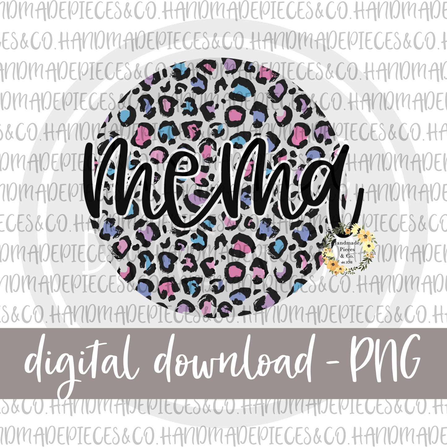 Mema Round, Leopard Spring Pastel - Digital Download