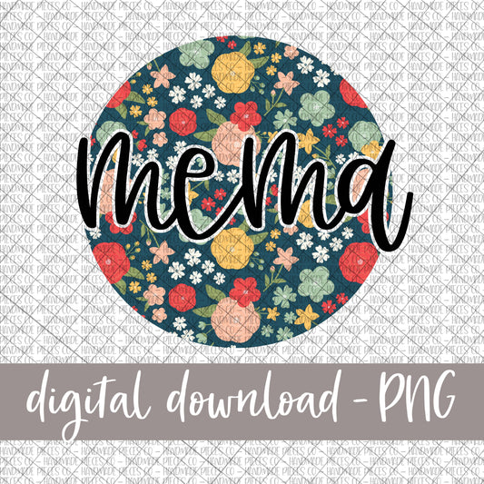 Mema Round, Floral 6 - Digital Download