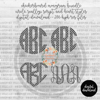 Checkerboard Monogram - Multiple Styles - Digital Download