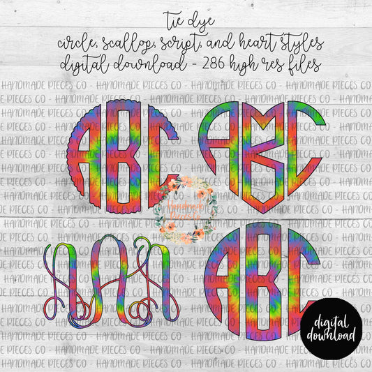 Tie Dye Monogram - Multiple Styles - Digital Download