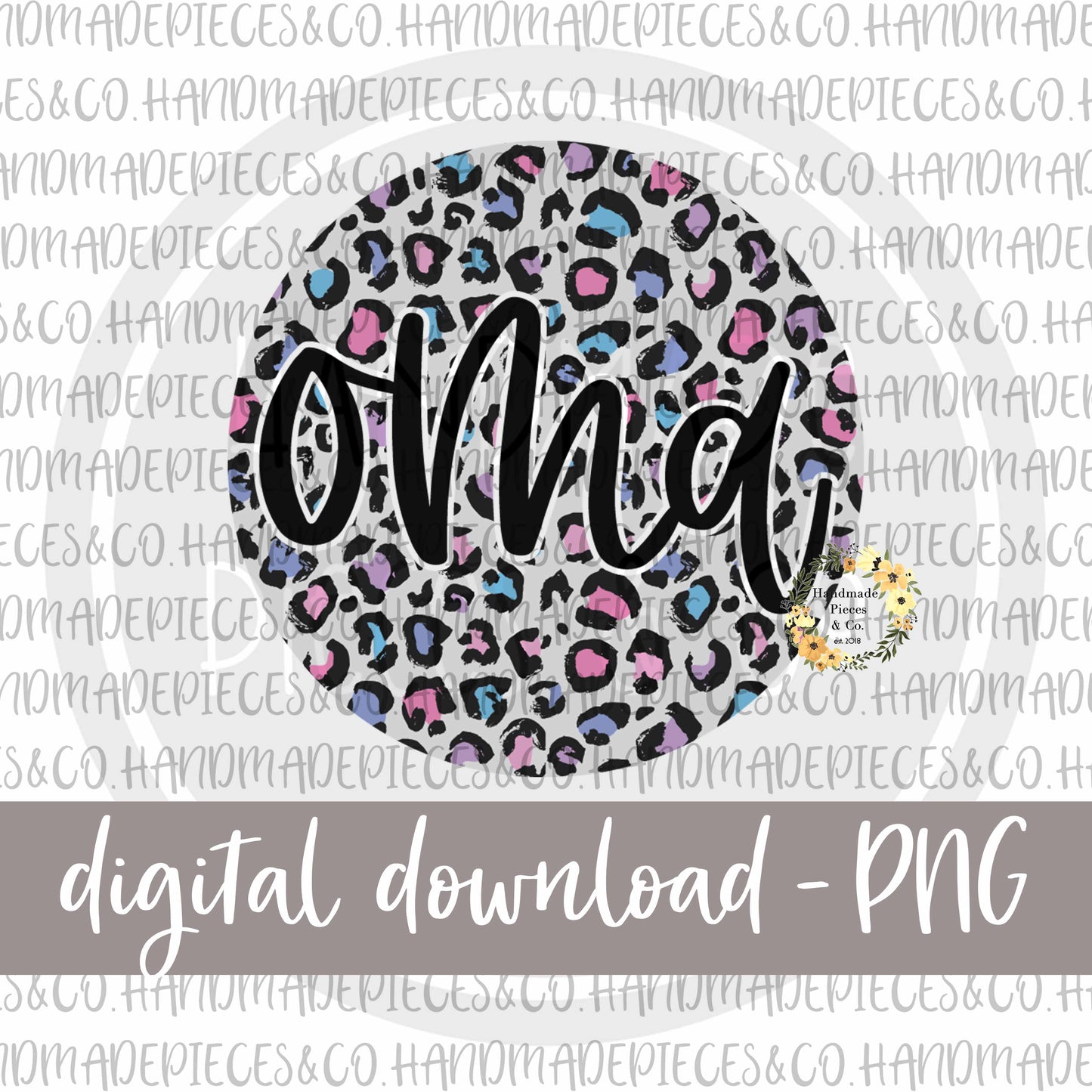 Oma Round, Leopard Spring Pastel - Digital Download