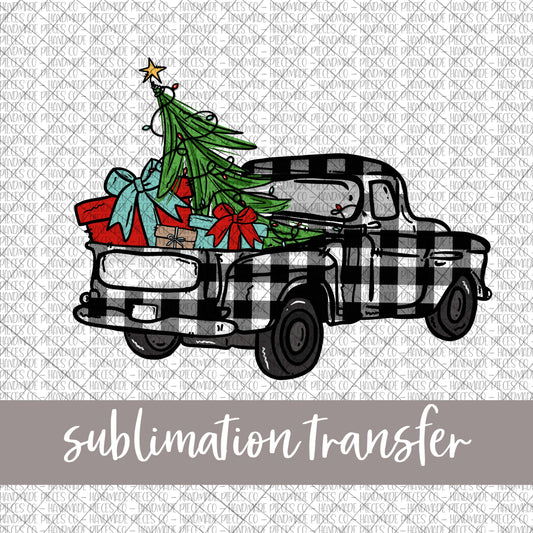 Vintage Truck, Plaid - Sublimation Transfer