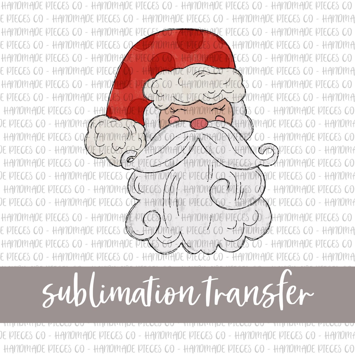 Santa, Version 2 - Sublimation or HTV Transfer