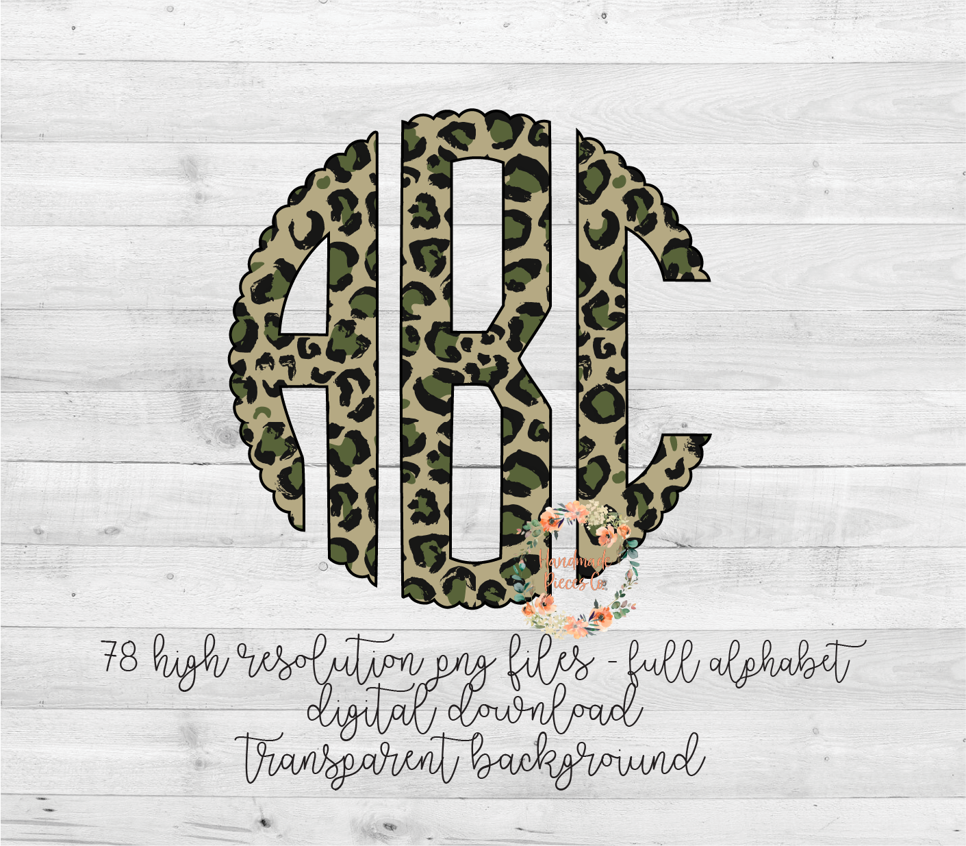 Leopard Camo Monogram - Multiple Styles - Digital Download