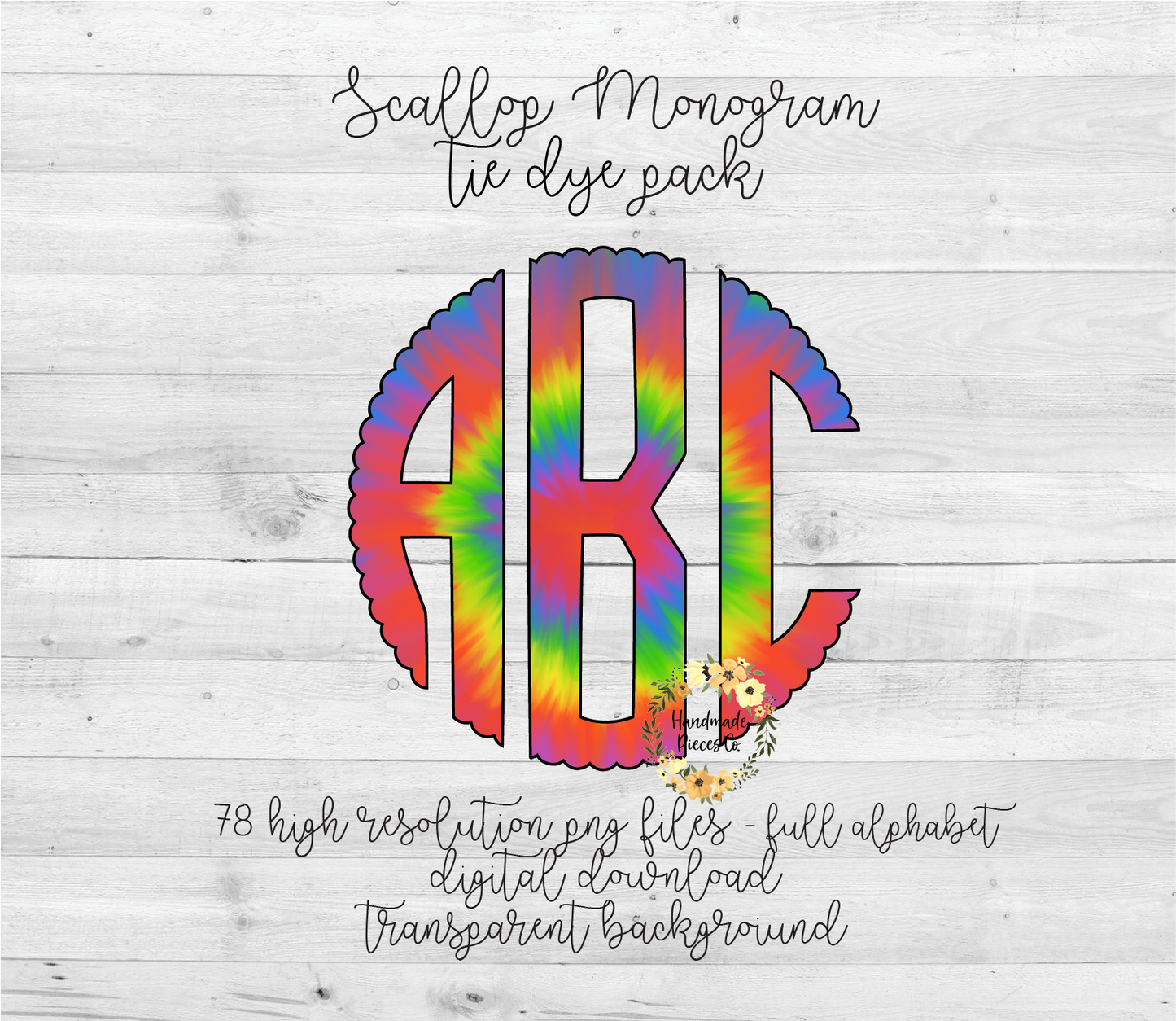 Tie Dye Monogram - Multiple Styles - Digital Download