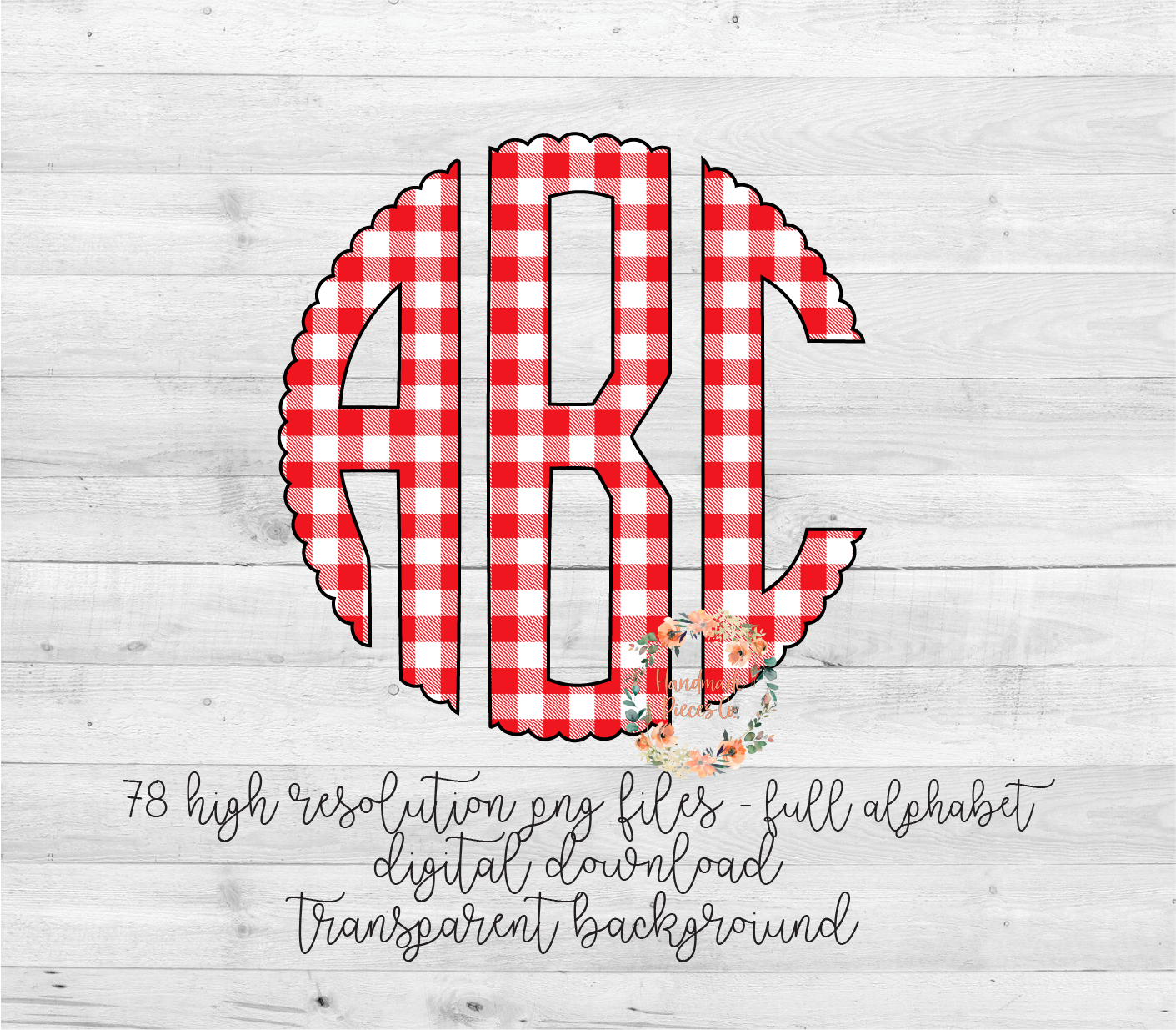 Buffalo Plaid, White and Red - Multiple Styles - Digital Download