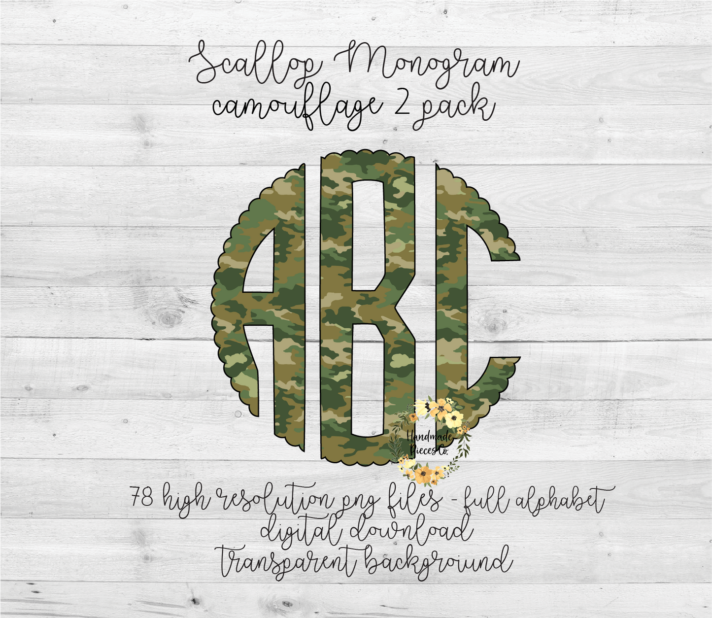 Camouflage 2 Monogram - Multiple Styles - Digital Download