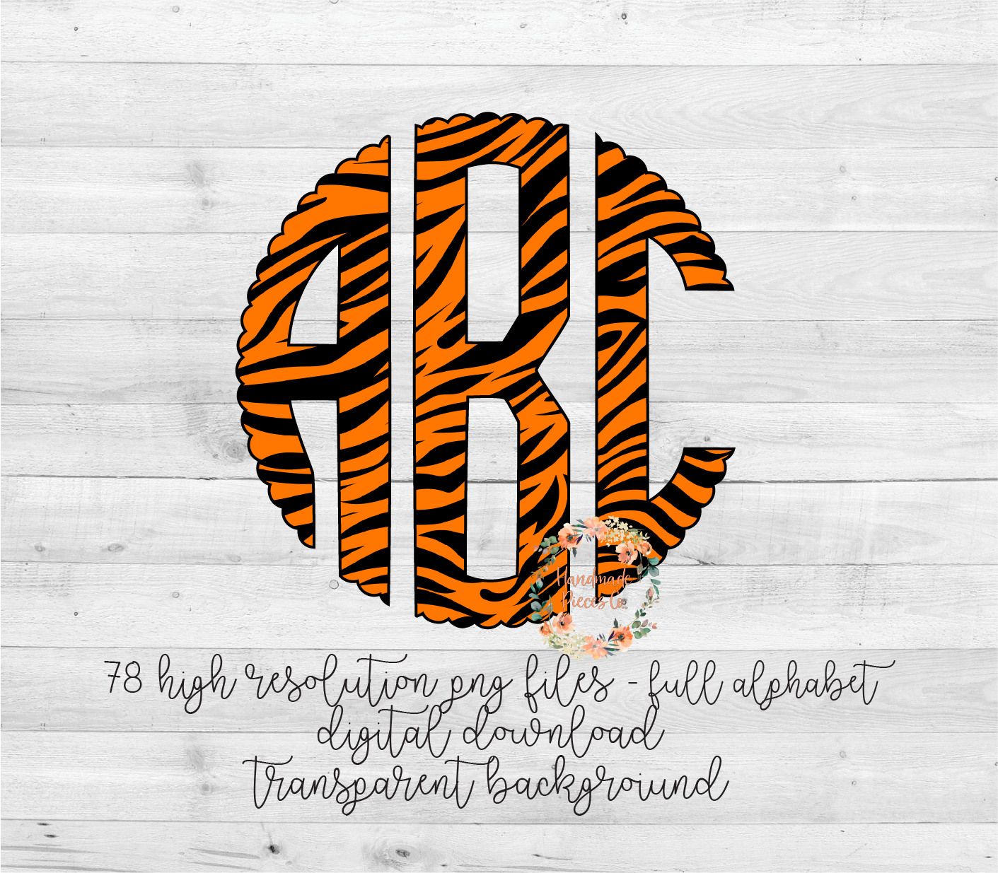 Tiger Monogram - Multiple Styles - Digital Download