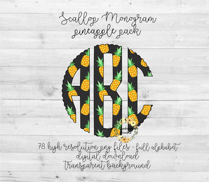 Pineapple Monogram - Multiple Styles - Digital Download