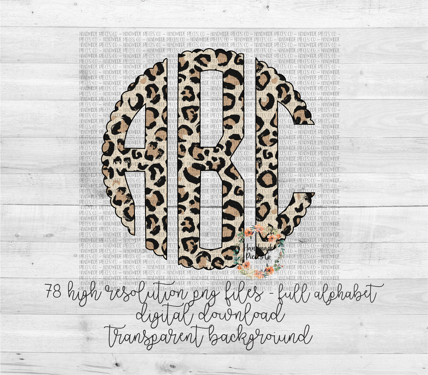 Leopard, Light Monogram - Multiple Styles - Digital Download