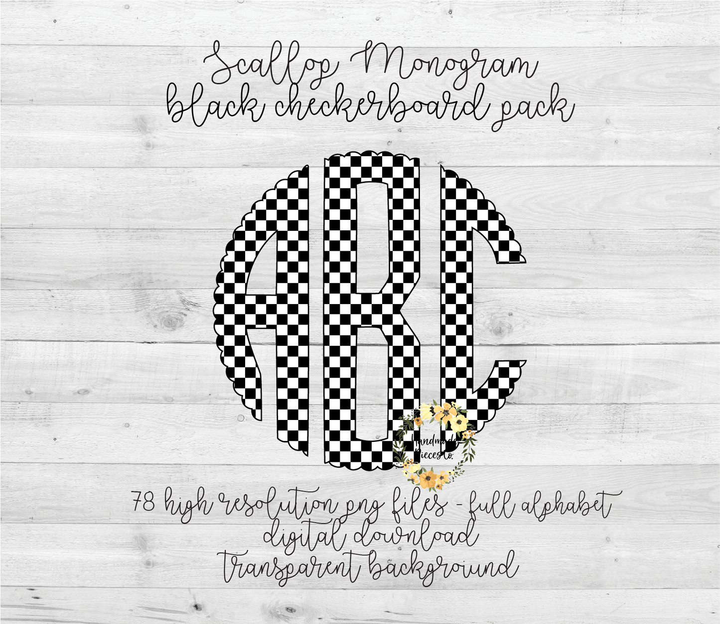 Checkerboard Monogram - Multiple Styles - Digital Download