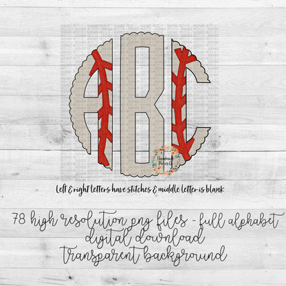 Baseball Monogram - Multiple Styles - Digital Download