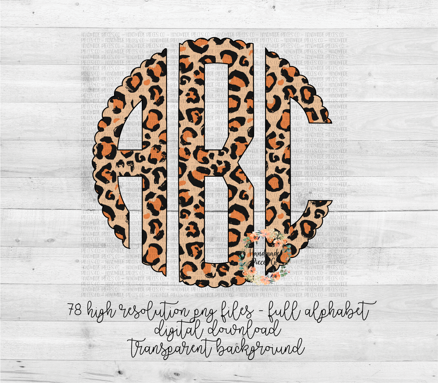 Leopard Monogram, Version 2 - Multiple Styles - Digital Download