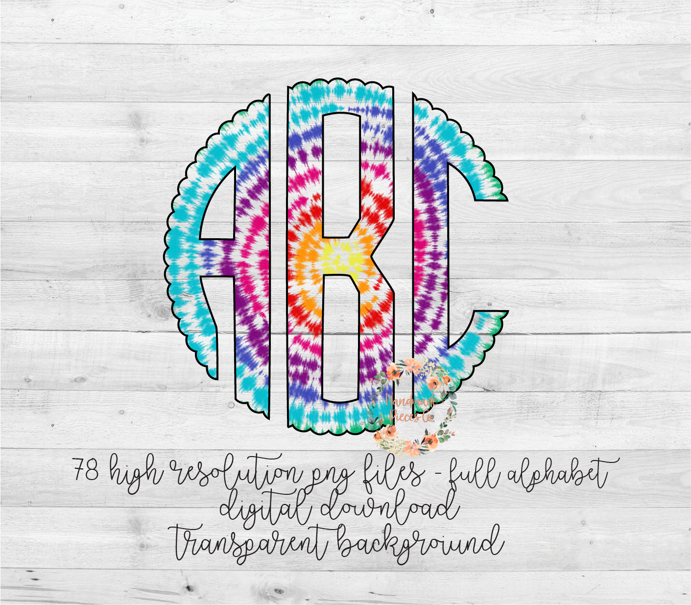 Tie Dye Monogram, Version 2 - Multiple Styles - Digital Download