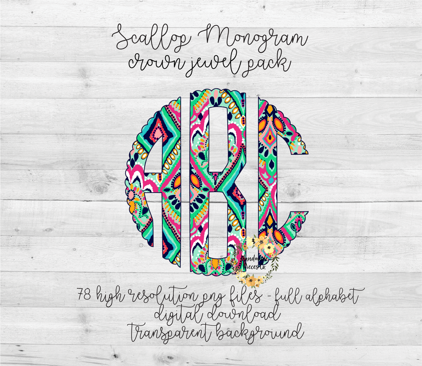 Crown Jewels Monogram - Multiple Styles - Digital Download