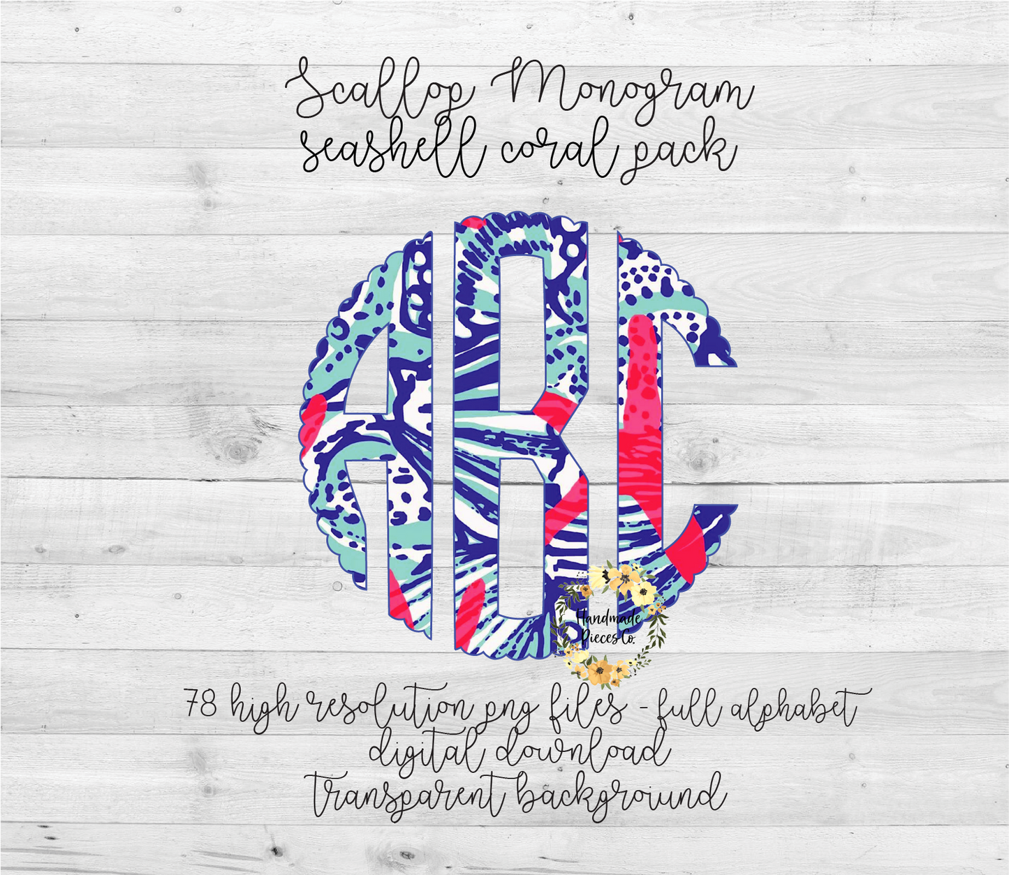 Seashelll Monogram - Multiple Styles - Digital Download