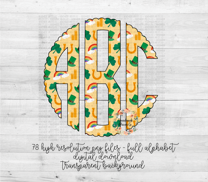 St. Patrick's Day Monogram - Multiple Styles - Digital Download