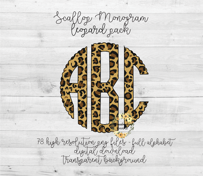 Leopard Monogram - Multiple Styles - Digital Download