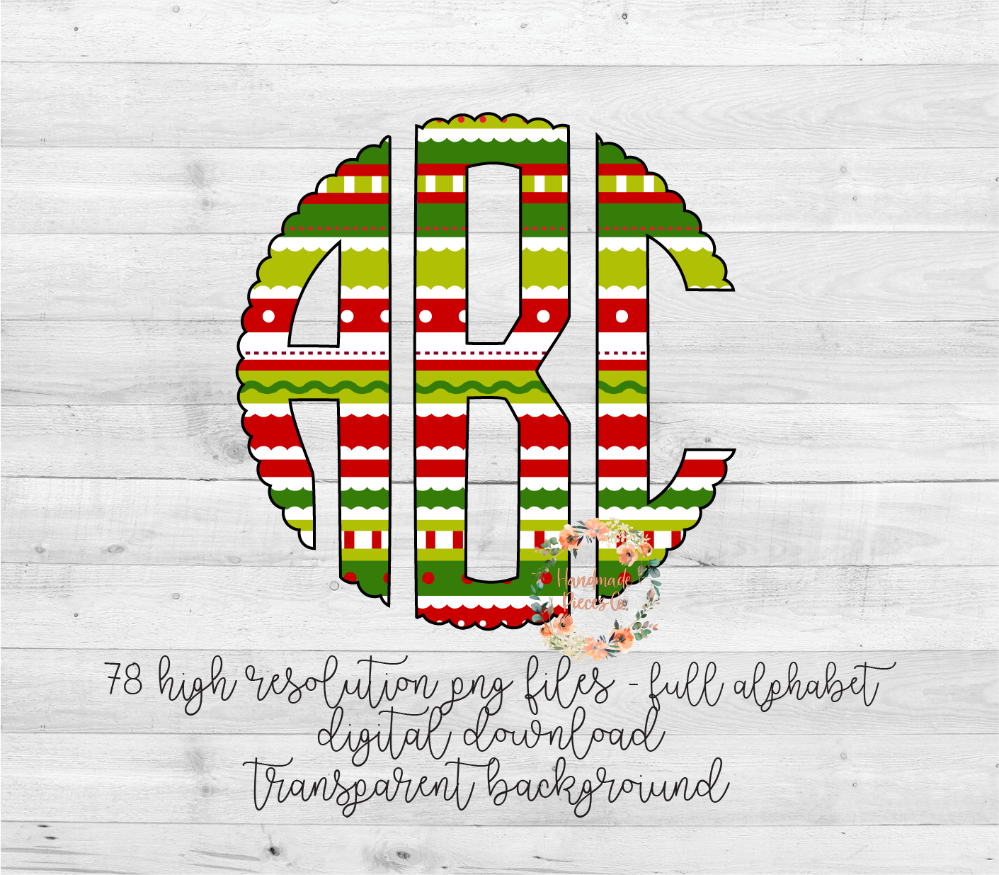 Christmas Wrapping Paper Monogram - Multiple Styles - Digital Download