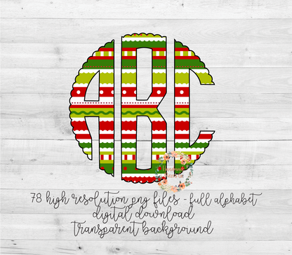 Christmas Wrapping Paper Monogram - Multiple Styles - Digital Download