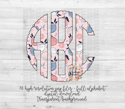 Pink Lemonade Monogram - Multiple Styles - Digital Download