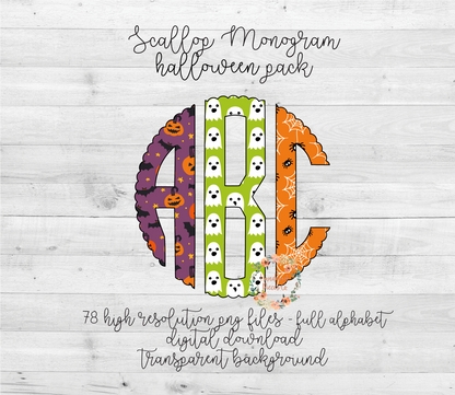 Halloween Trio Monogram - Multiple Styles - Digital Download