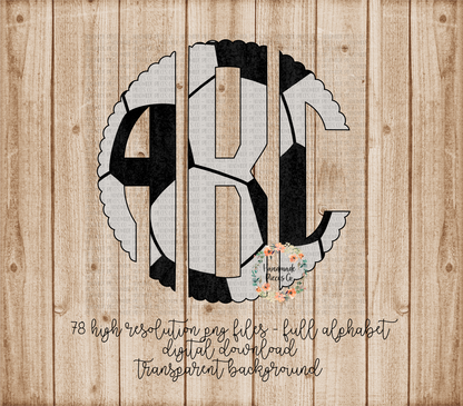 Soccer Monogram - Multiple Styles - Digital Download