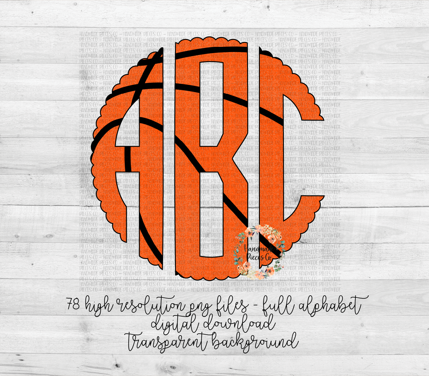 Basketball Monogram - Multiple Styles - Digital Download