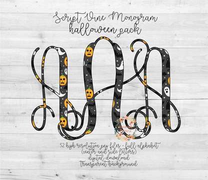 Halloween Monogram - Multiple Styles - Digital Download