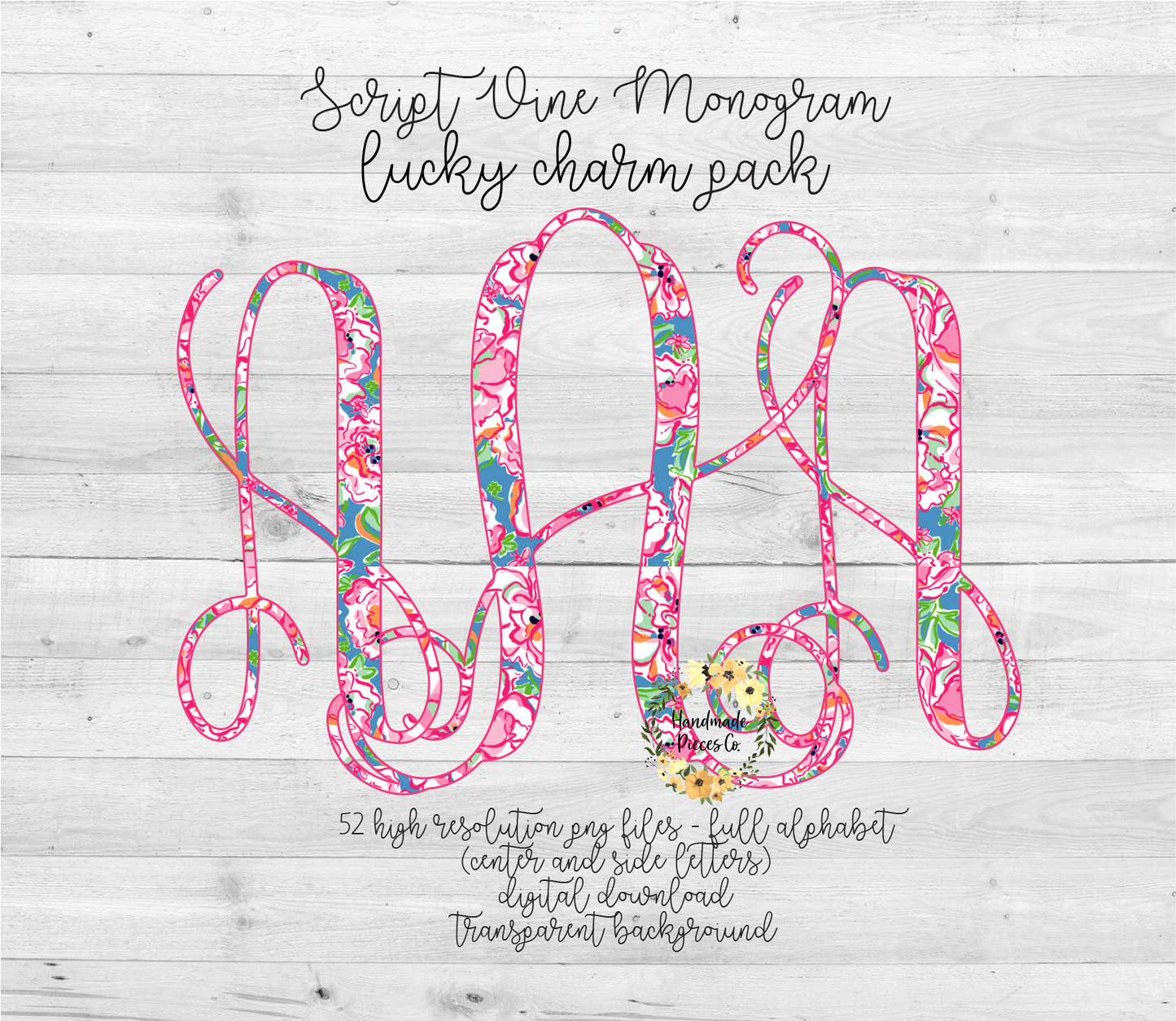 Lucky Charm Monogram - Multiple Styles - Digital Download