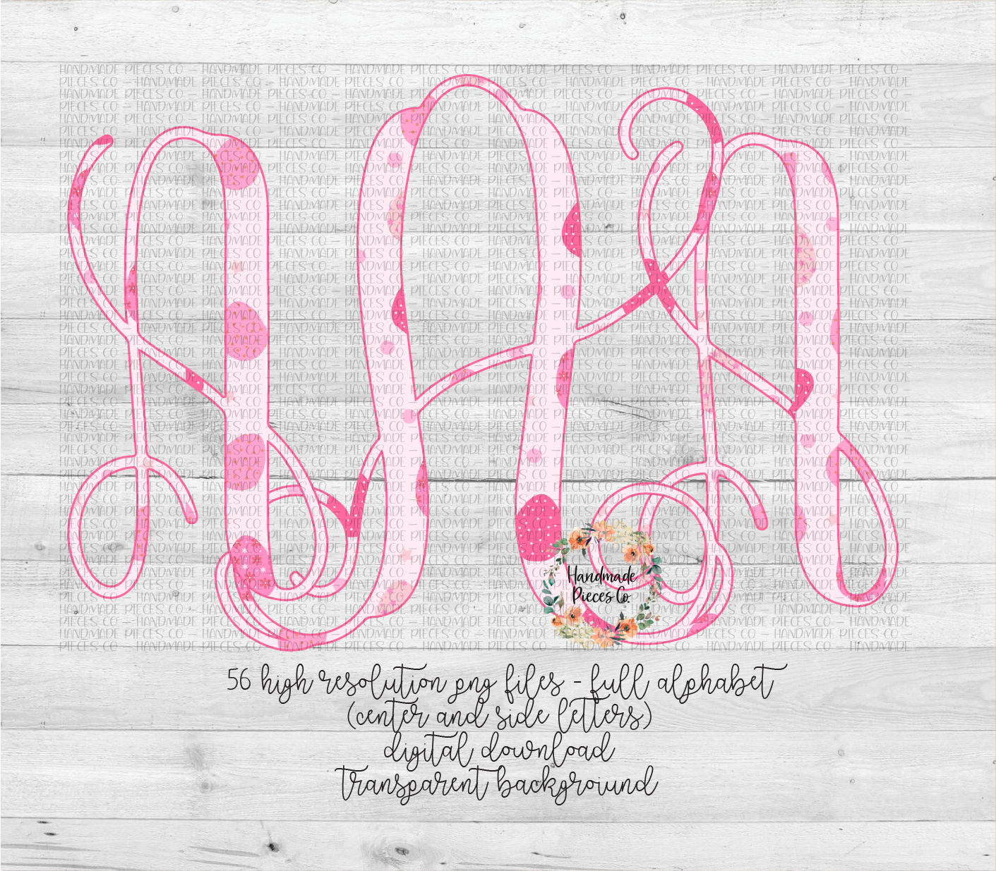 Easter Egg, Pink Monogram - Multiple Styles - Digital Download