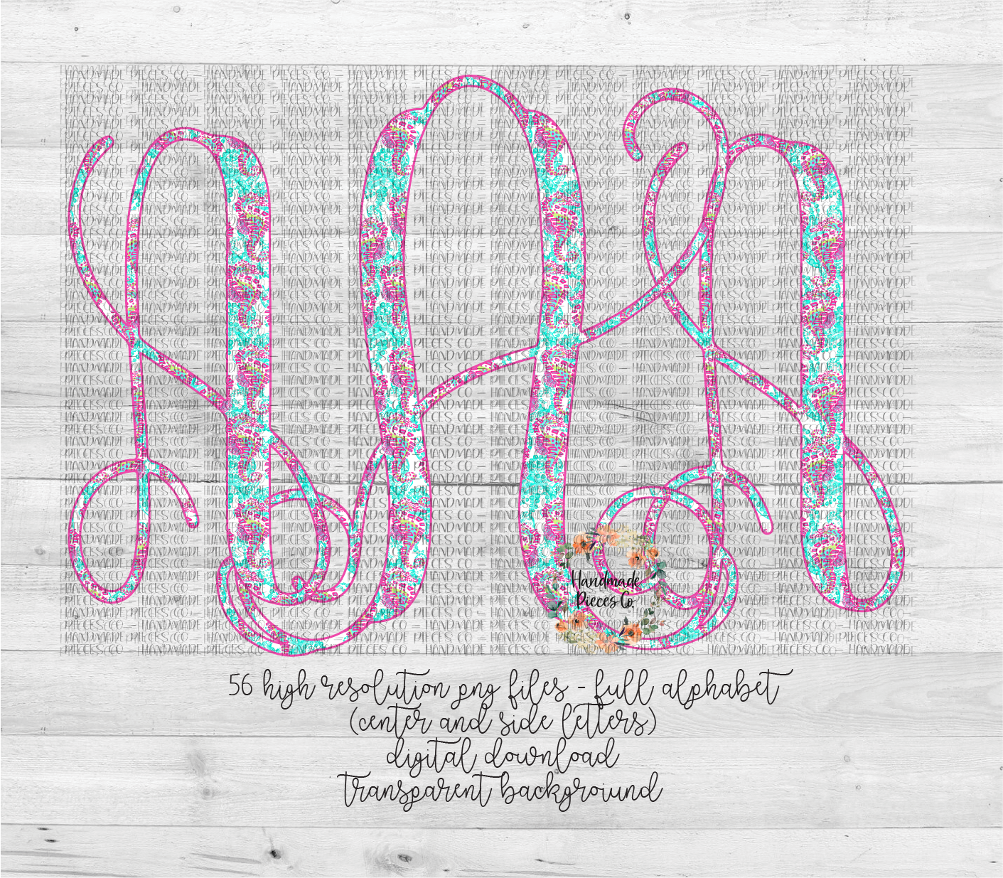 Seahorse Monogram - Multiple Styles - Digital Download