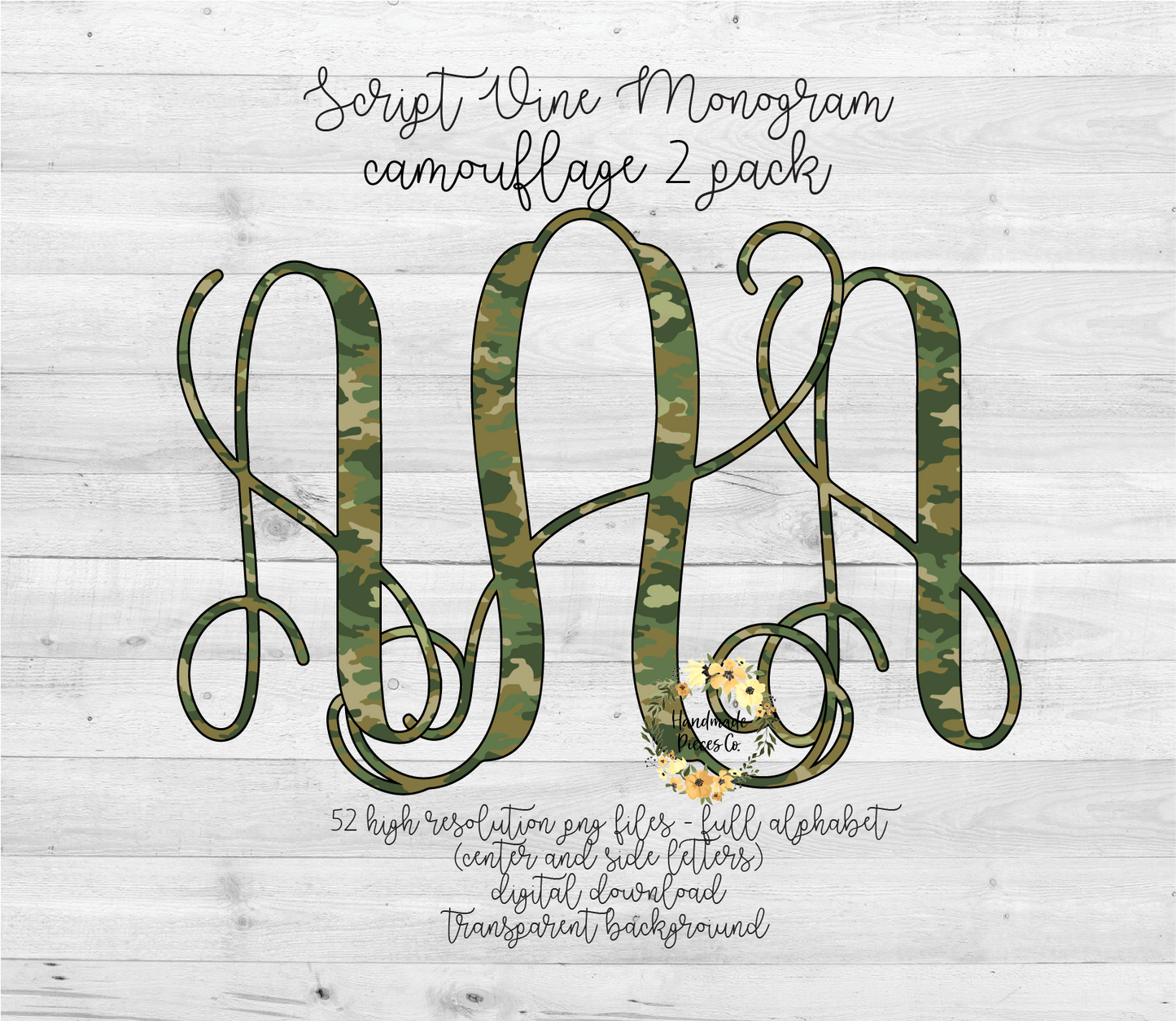 Camouflage 2 Monogram - Multiple Styles - Digital Download