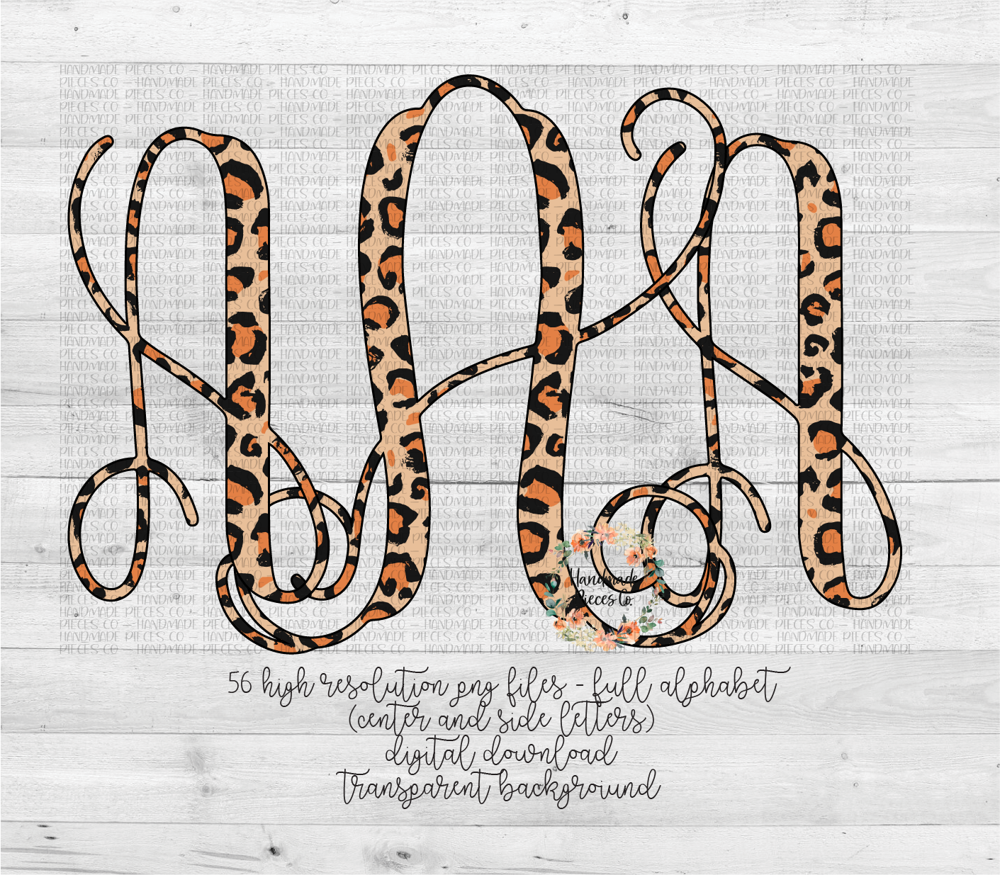 Leopard Monogram, Version 2 - Multiple Styles - Digital Download