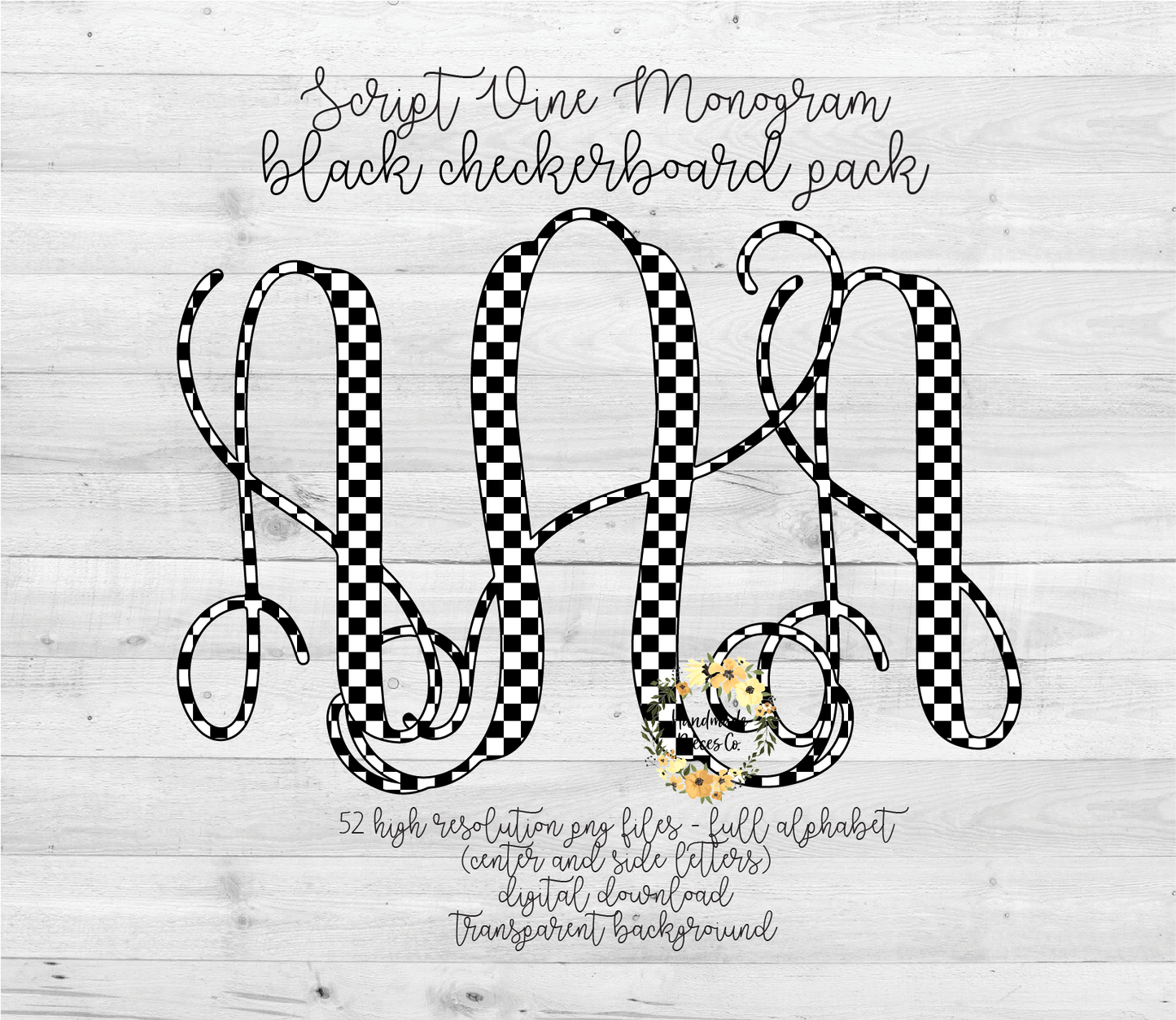 Checkerboard Monogram - Multiple Styles - Digital Download