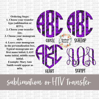 Halloween Tie Dye Monogram, Purple - Sublimation or HTV Transfer