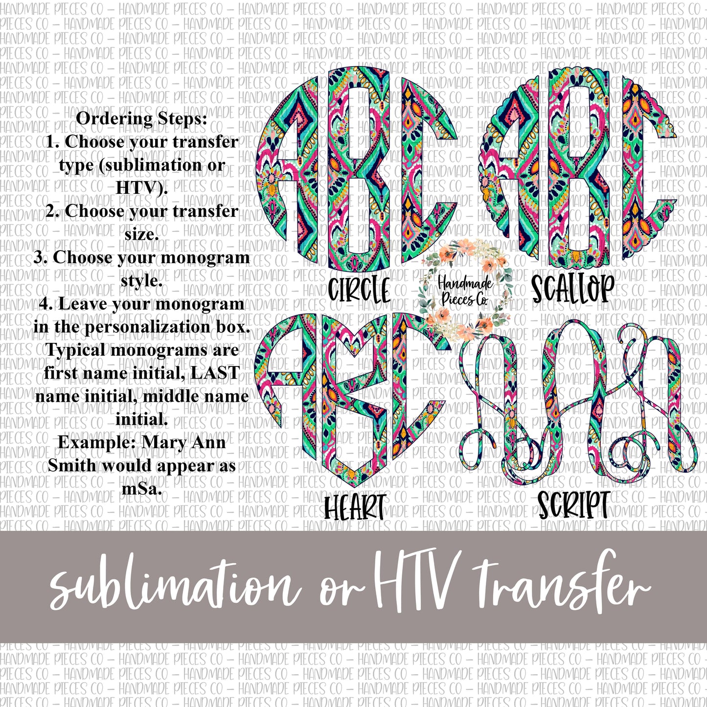 Crown Jewels Monogram - Sublimation or HTV Transfer